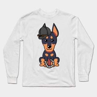 Funny Guard dog is ready to ride a horse Long Sleeve T-Shirt